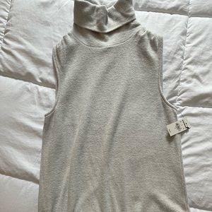 Express Grey Sleeveless Mockneck Shirt